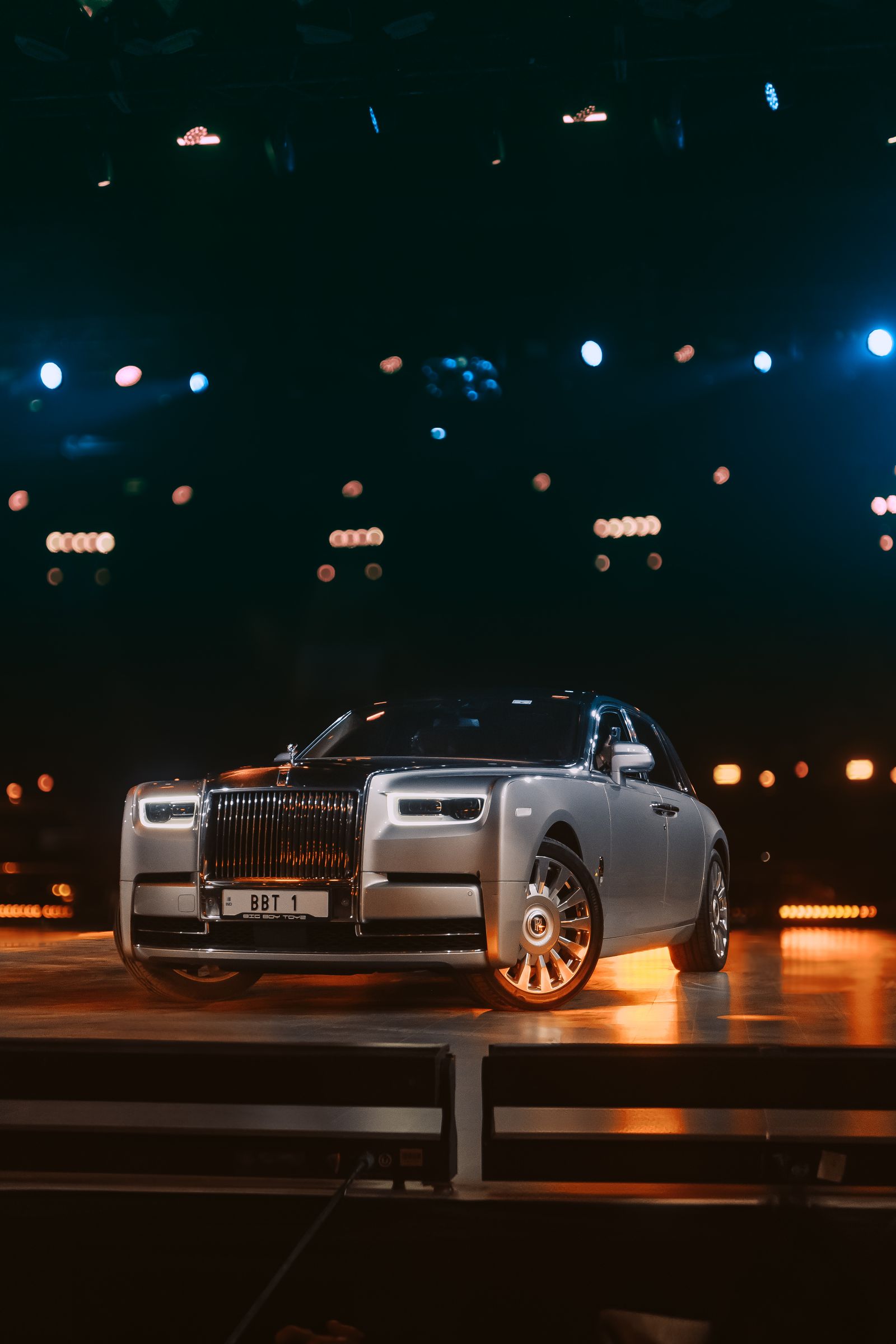 Rolls-Royce Phantom VIII displayed on a stage
